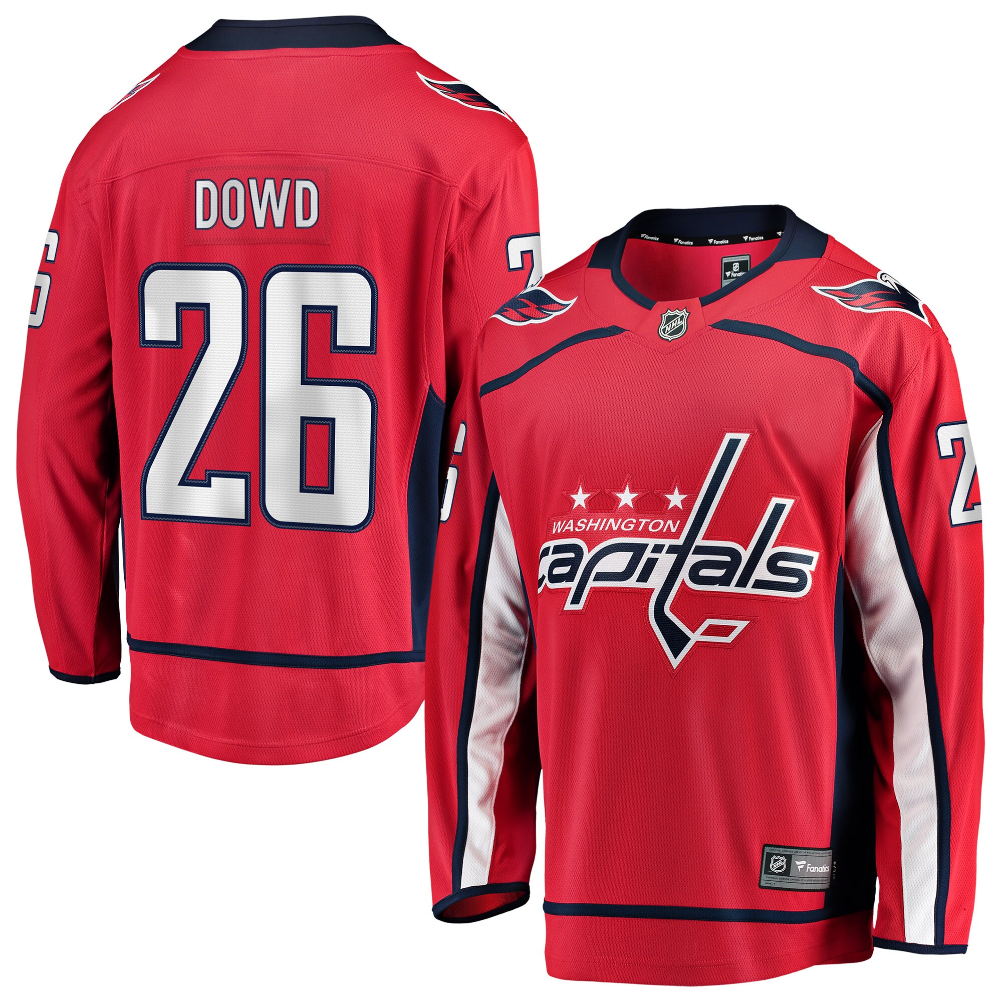 Nic Dowd Washington Capitals Fanatics Home Breakaway   Jersey – Red
