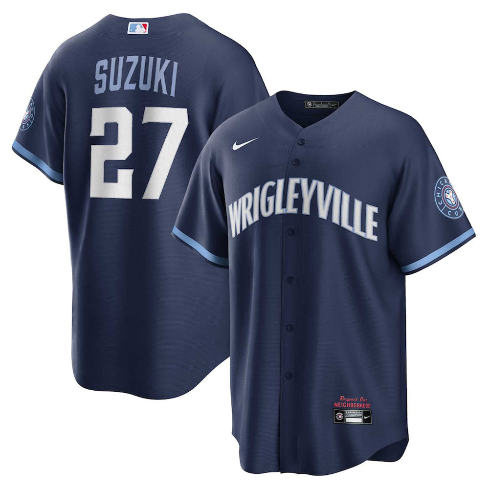 Men's Chicago Cubs Seiya Suzuki City Connect Replica Jersey - Navy