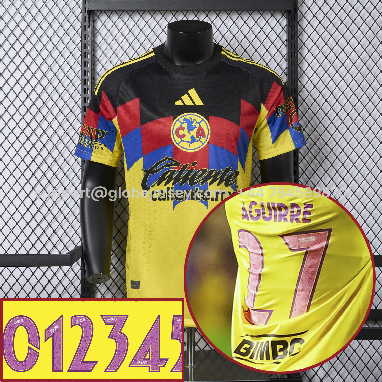 【Pink Font】Club América 25-26 Home Yellow Jersey - Player Version