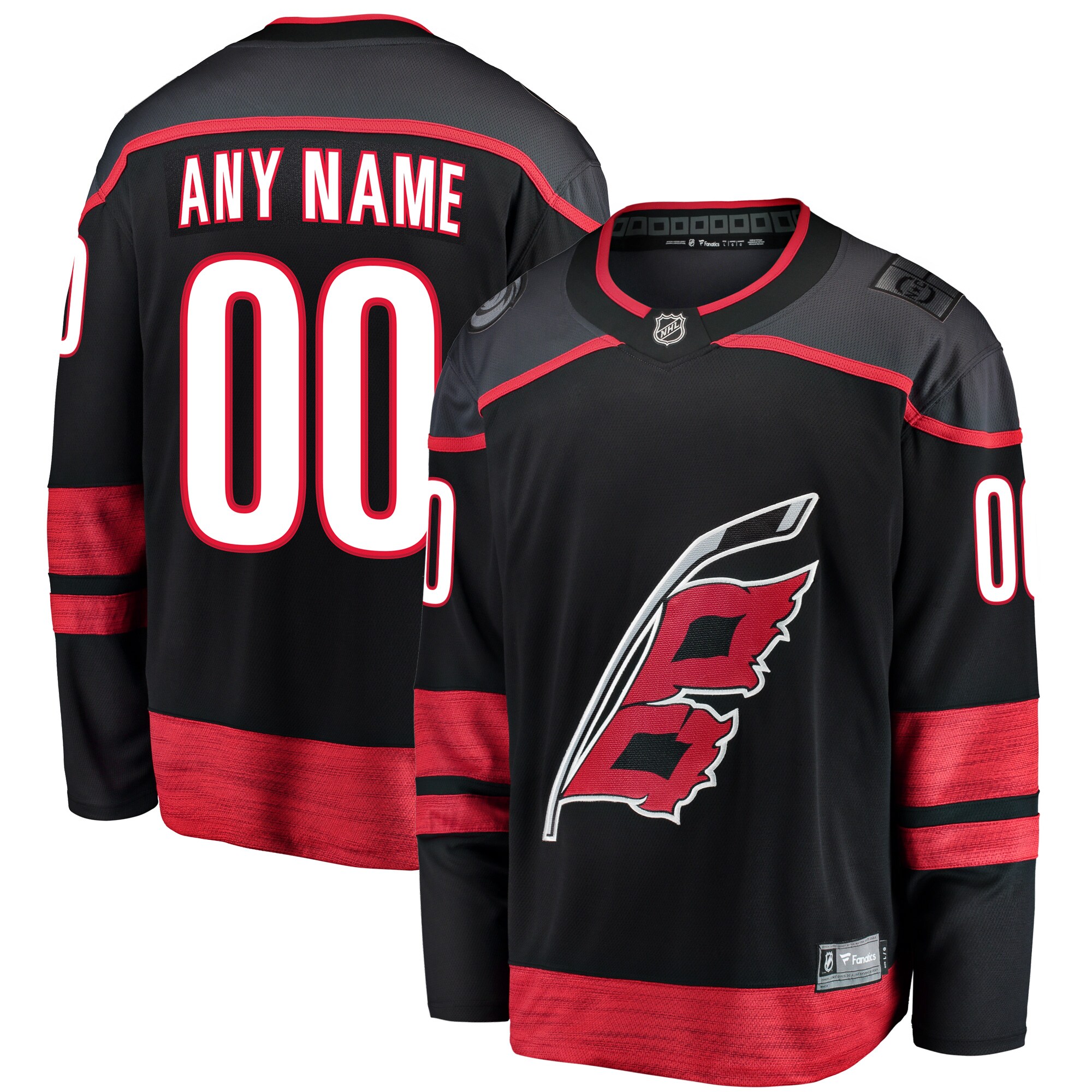 Carolina Hurricanes Fanatics Home Breakaway Custom Jersey – Black