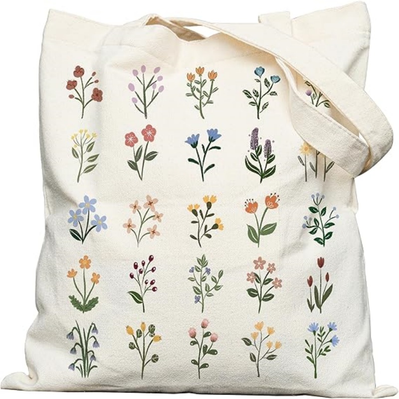 CANVORY Canvas Tote Bag with Aesthetic Prints