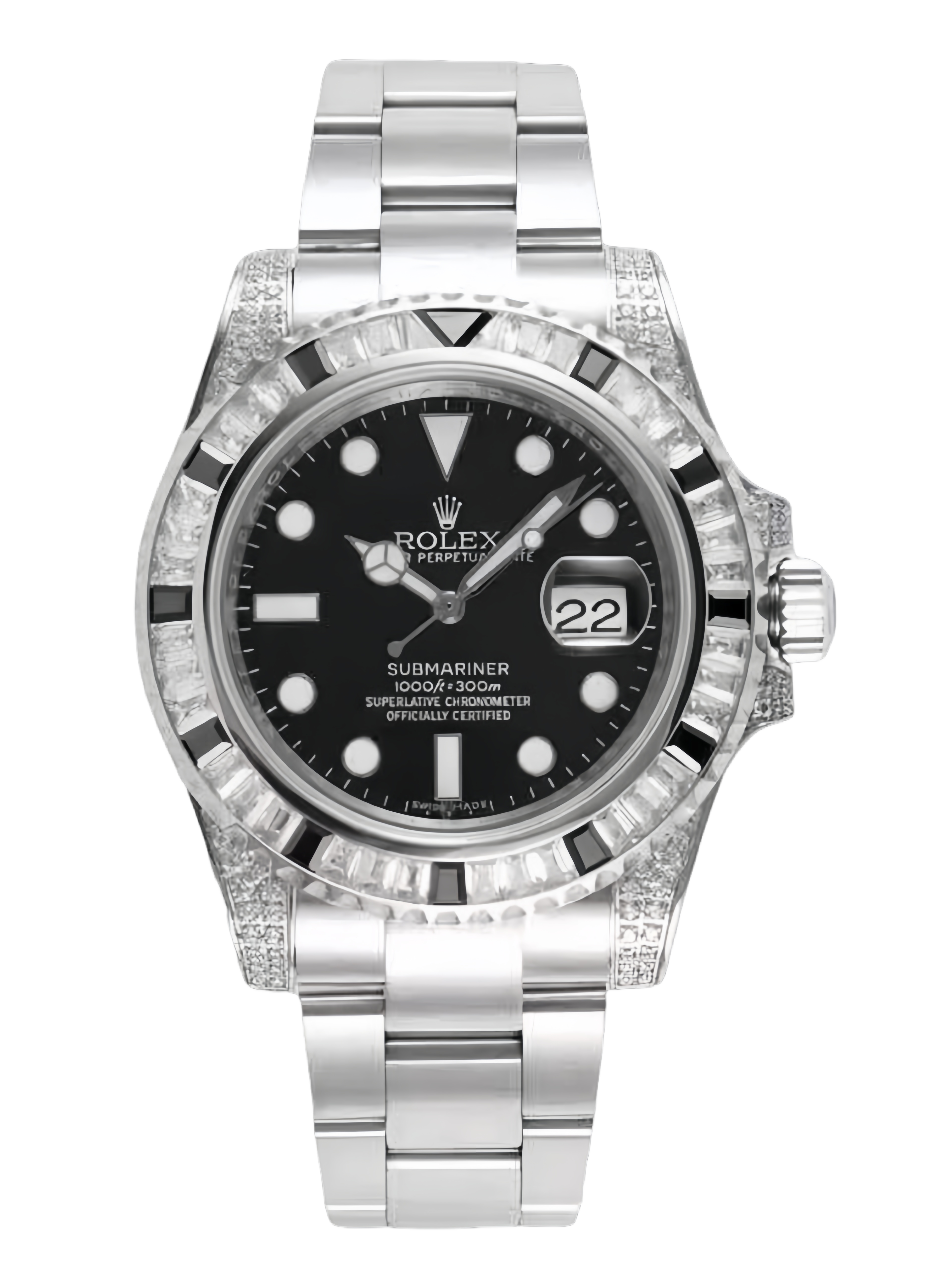 【Super Clone】Rolex Submariner 116610 Black Dial Diamond Case 40MM Men's Watch