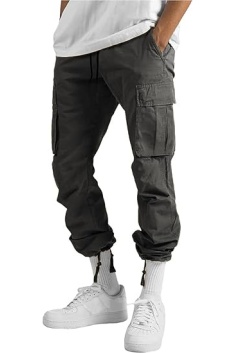 Mens Cargo Pants Drawstring Casual