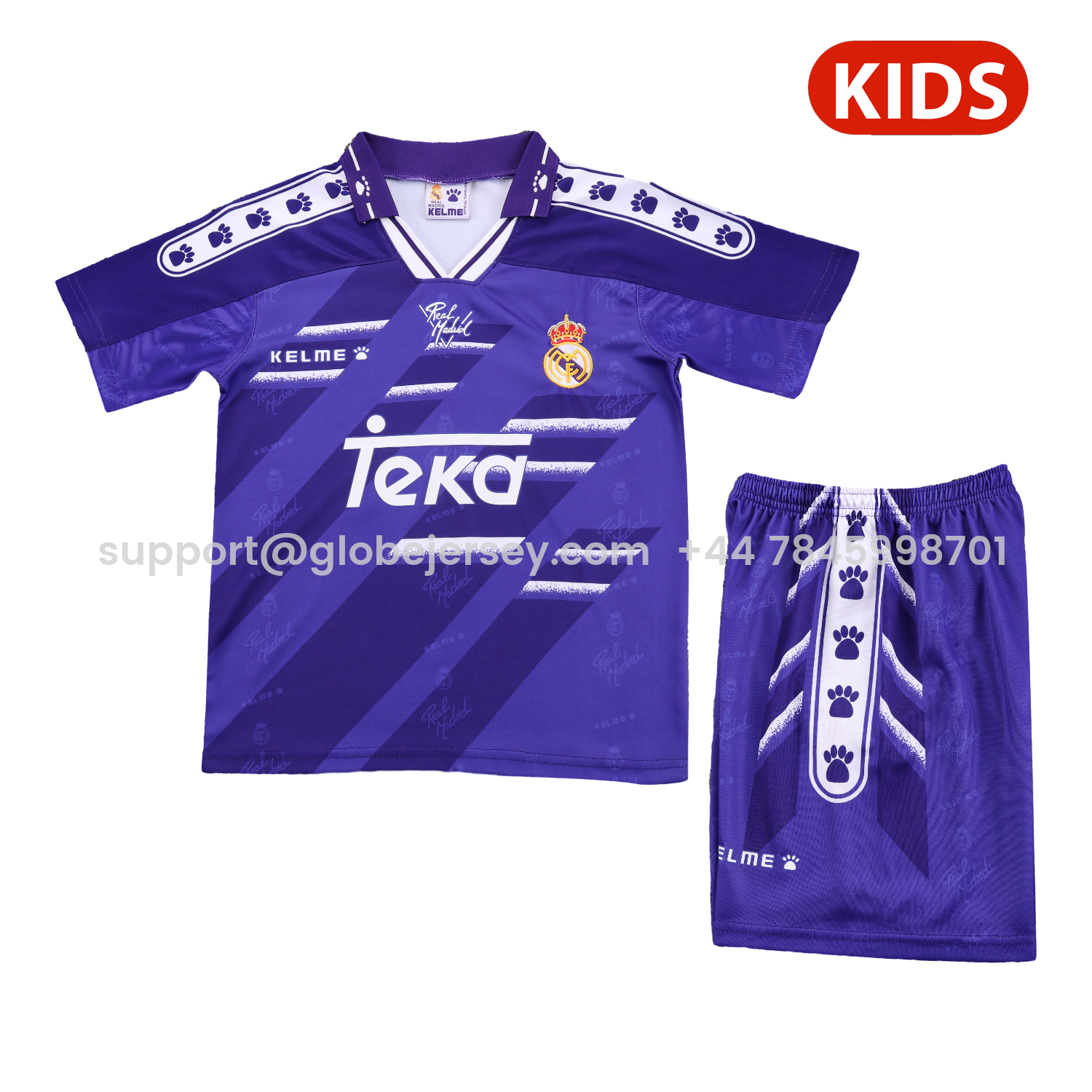 Retro Real Madrid 1994-96 Away Kids Kit