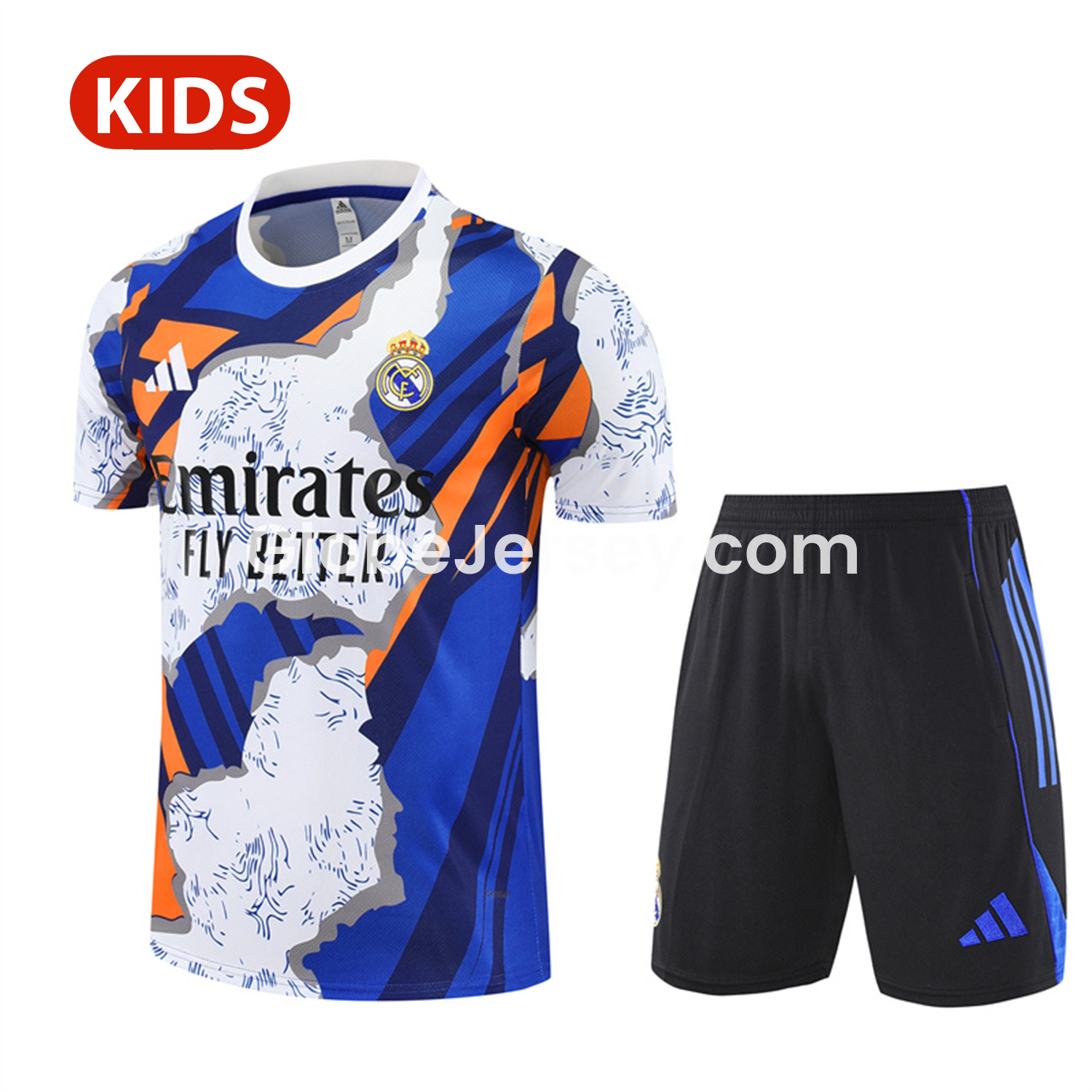 Real Madrid 25-26 Kid Short-Sleeve Training Set - CamouflageTop & Black Shorts