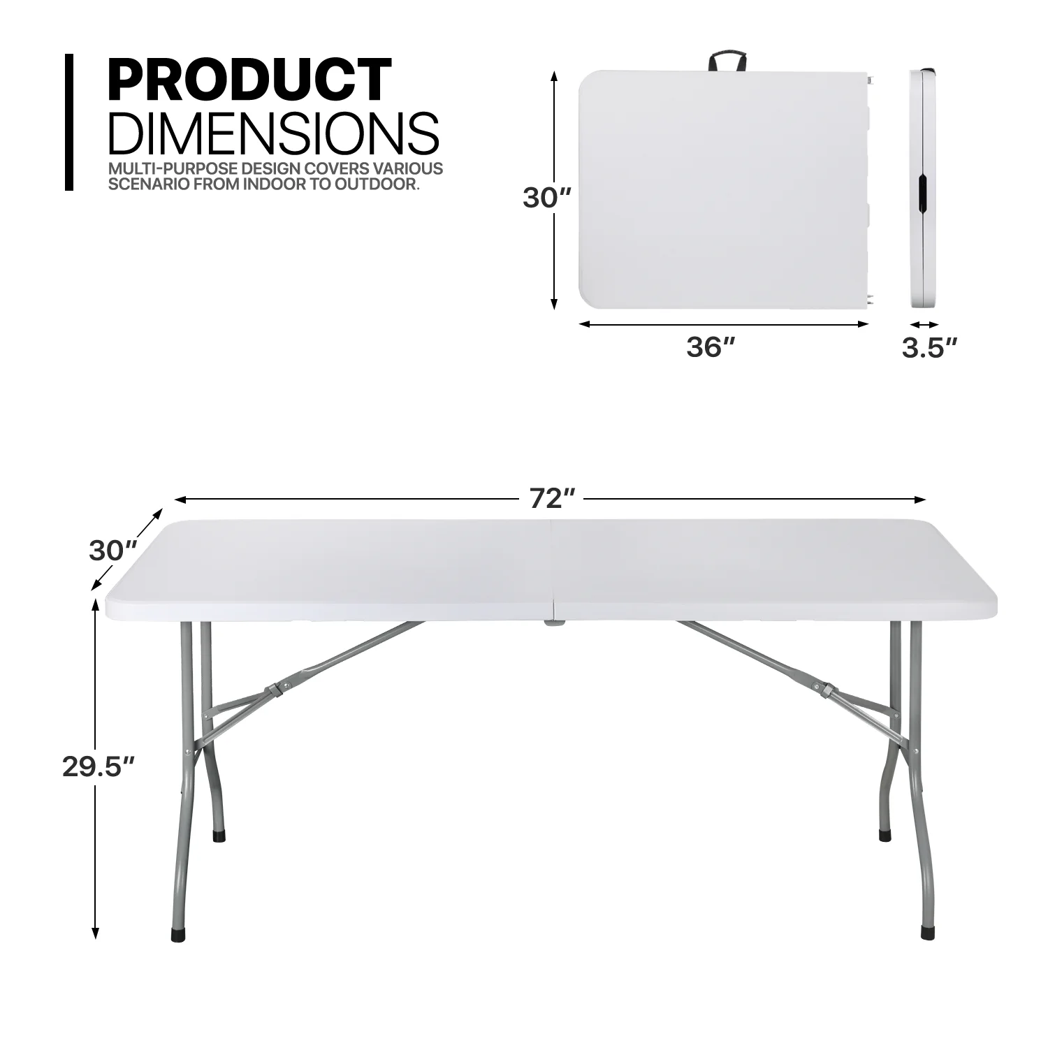 Magshion 11 Pieces 6 Ft Plastic Foldable Card Table and Chair Set�?Portable Folding Table with Handle Picnic Desk and Folding Chairs with Backrest, Black