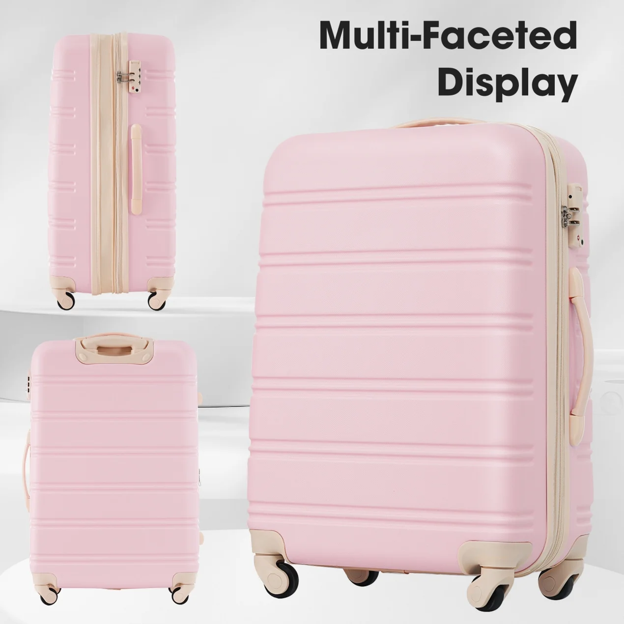 Luggage Sets 3 Piece, Hardside Expandable Ultra Durable PC Lightweight Carry On, Travel Suitcase Set with TSA Lock Spinner Wheels, Multicolor Purple