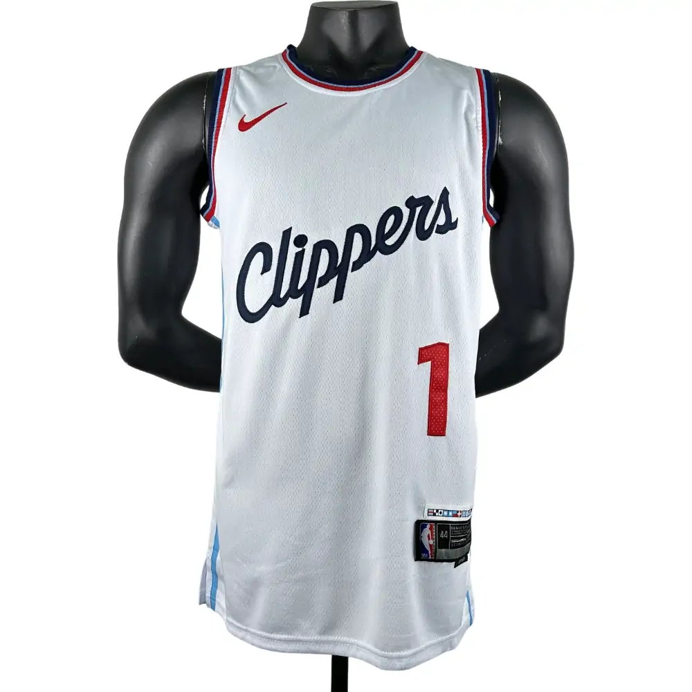 Embroidery 25th season Clippers White No. 1 Harden