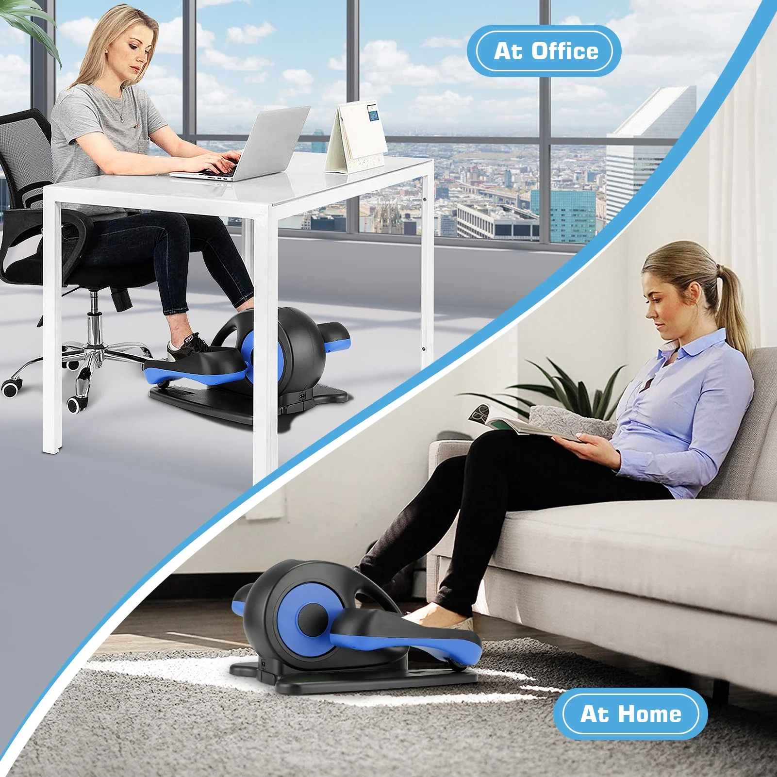 Elliptical Machine, Under Desk Elliptical with Remote Control, Quiet Home Ellipse Exerciser for Seniors