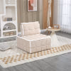 Oversized Lazy Sofa Chair with Back Pillow, Velvet Upholstered Chaise Lounge Chair with 275LBS Weight Capacity, Comfy Armless Single Sofa Couch for Living Room, Bedroom, Club, Orange