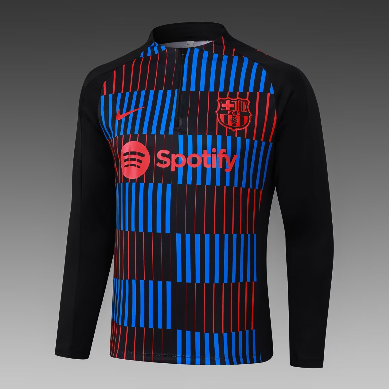 2024/2025 Barcelona Half-Pull Training Suit Stripe Red-Blue Football Shirt 1:1 Thai Quality