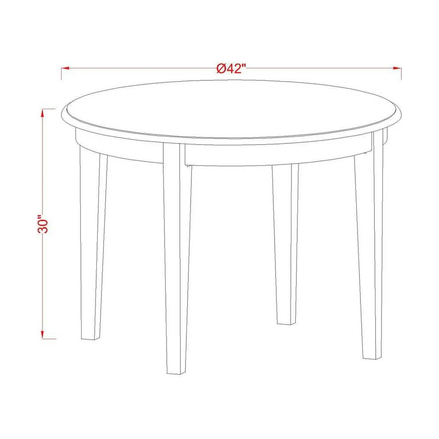 East West Furniture Boston 3-piece Dining Table & Slatted Chairs in Linen White
