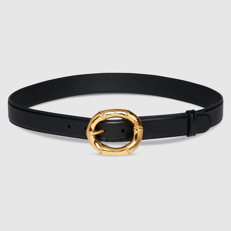 Belt with round bamboo buckle