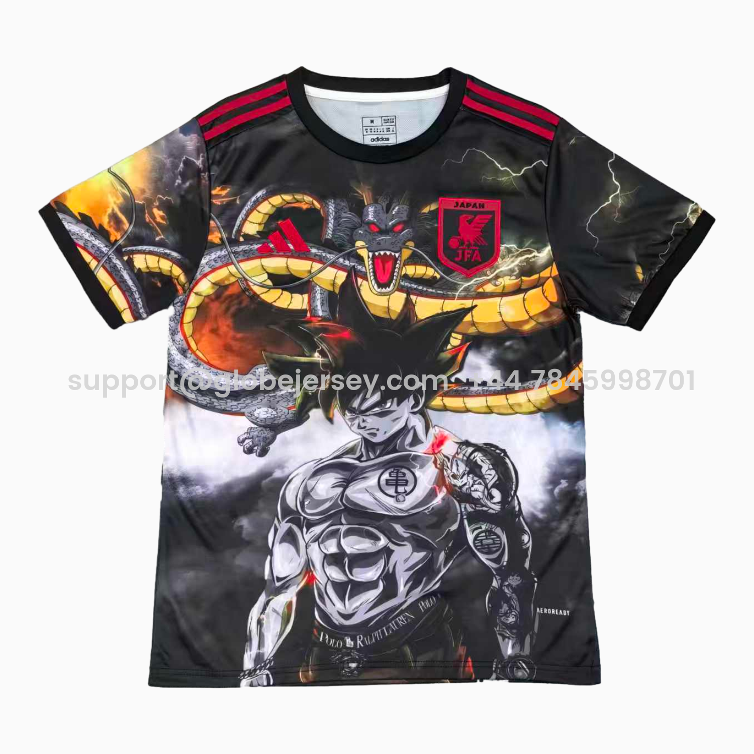 Japan 25-26 Black Goku And Shenron Special Jersey - Fans Version