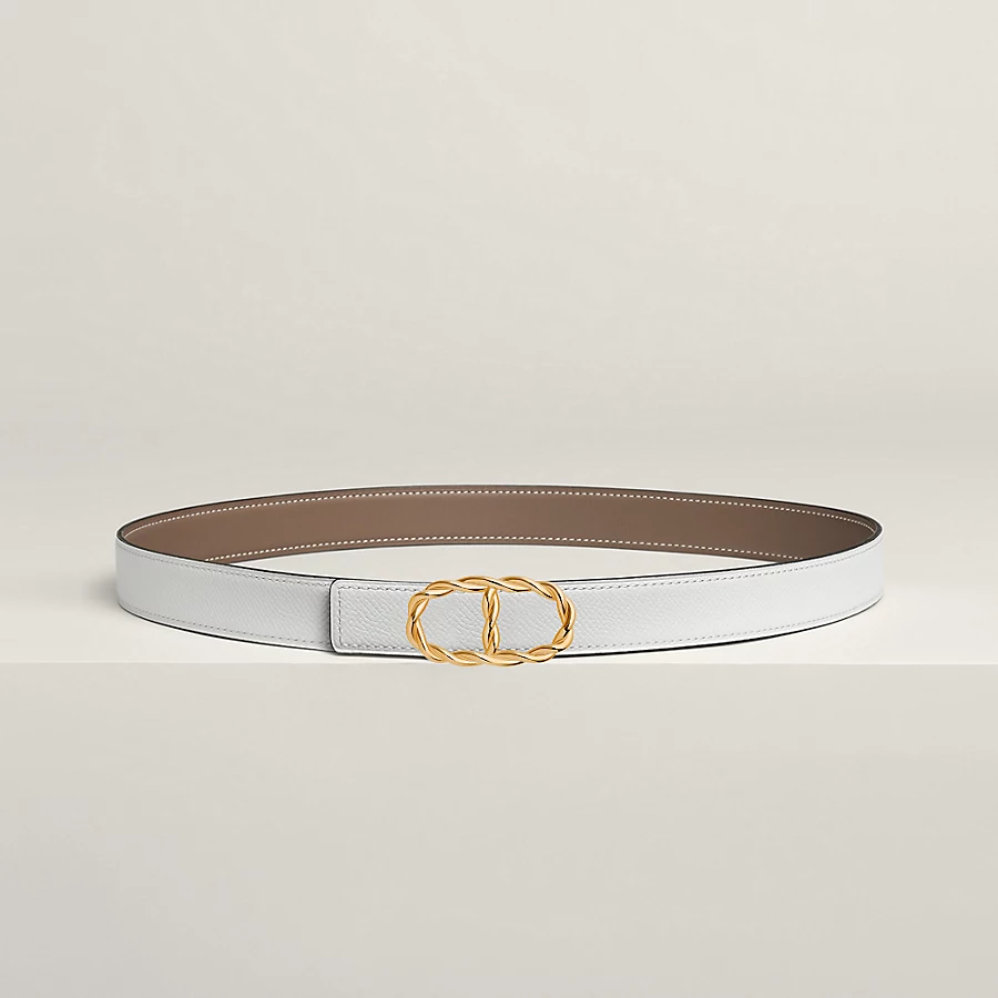 Maillon Torsade belt buckle & Reversible leather strap 24 mm