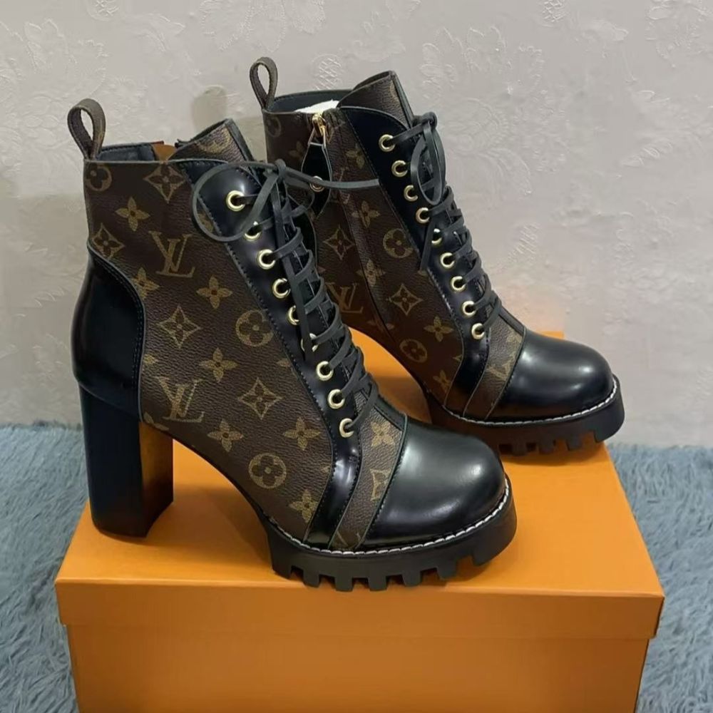 Louis Vuitton Star Trail Ankle Boot Patent Monogram Material Black 1A2Y7P