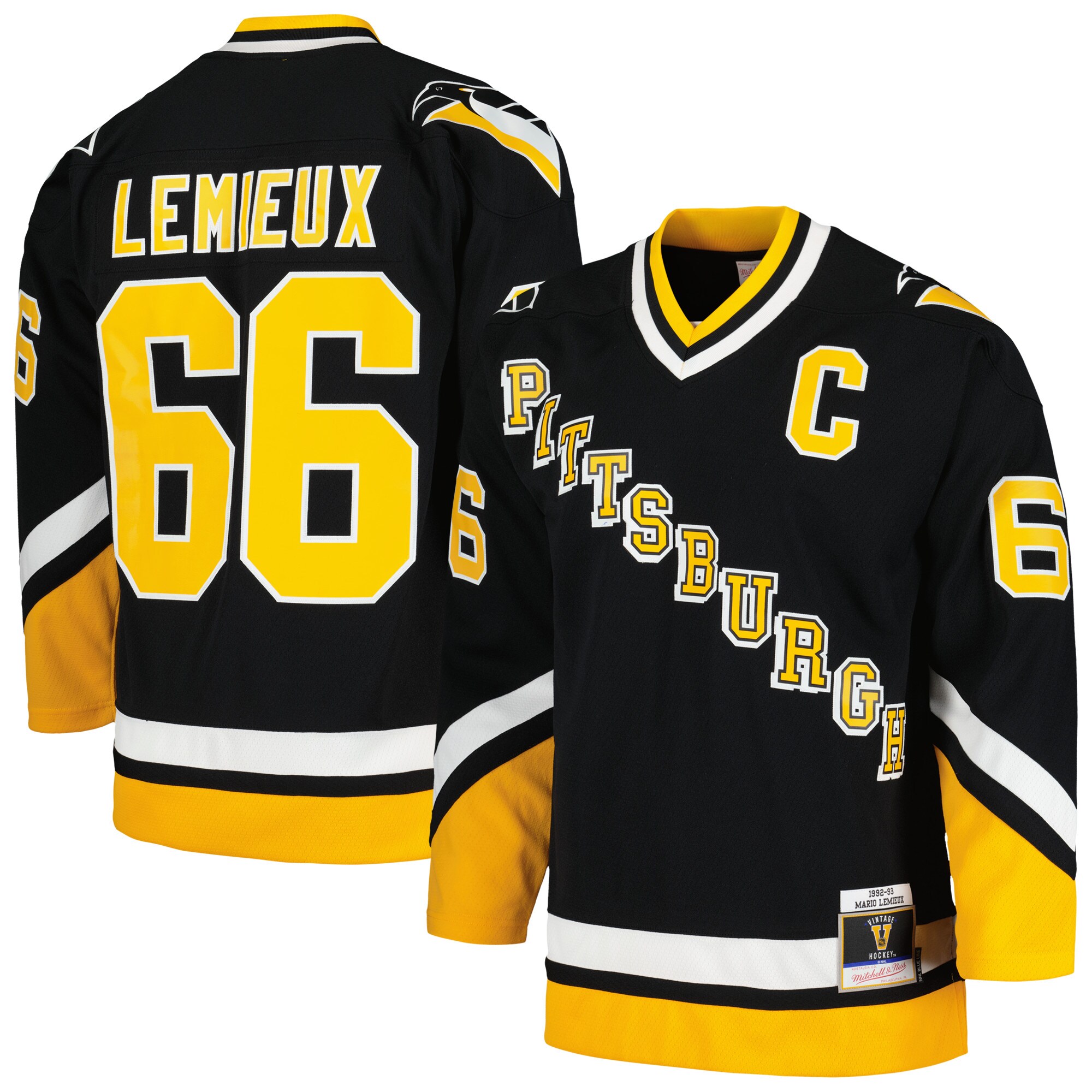 Mario Lemieux Pittsburgh Penguins Mitchell & Ness  1992/93 Blue Line   Jersey – Black