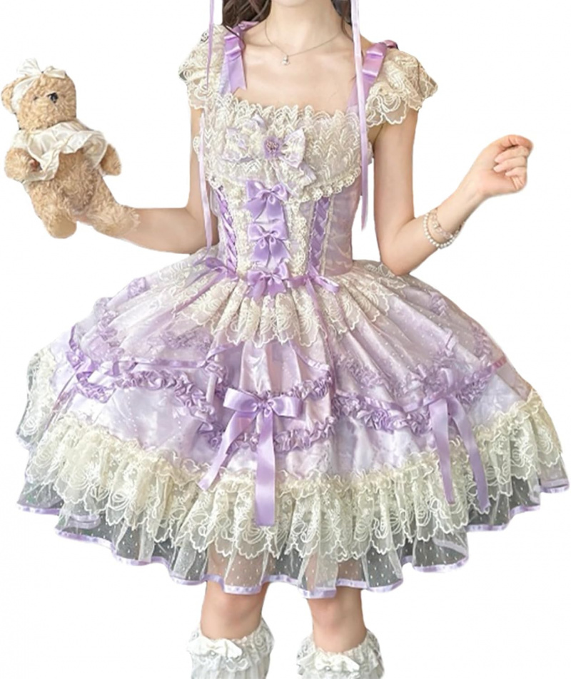 Teens Sleeveless Lolita Dress Japanese Style Sweet Bows