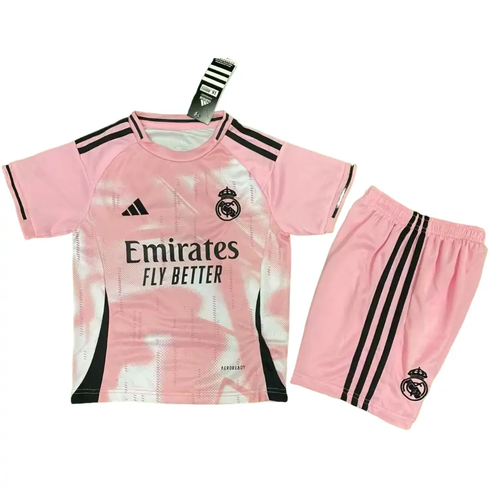 2025-26 Real Madrid Pink Devils Pre-match Training jersey - Children's Set