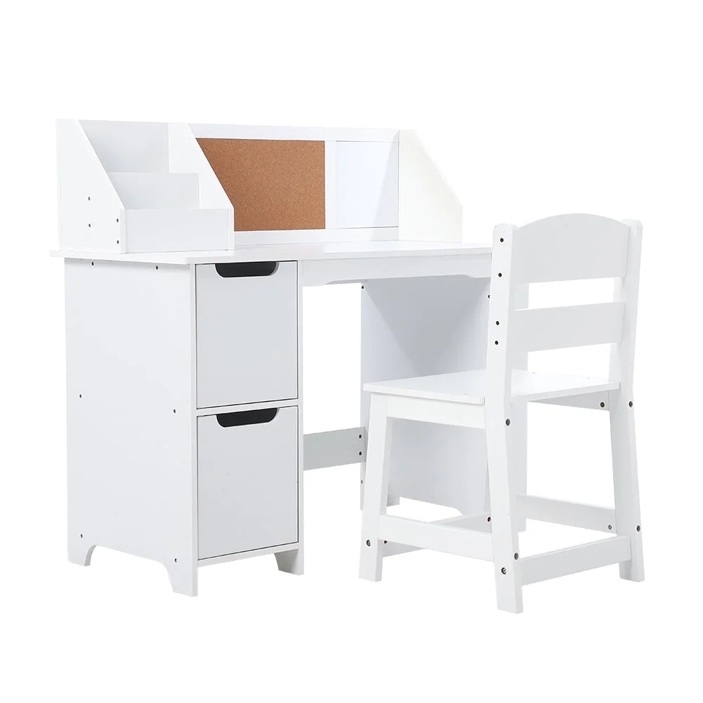Joyspirit Kids Writing Desk with Chair Set, White