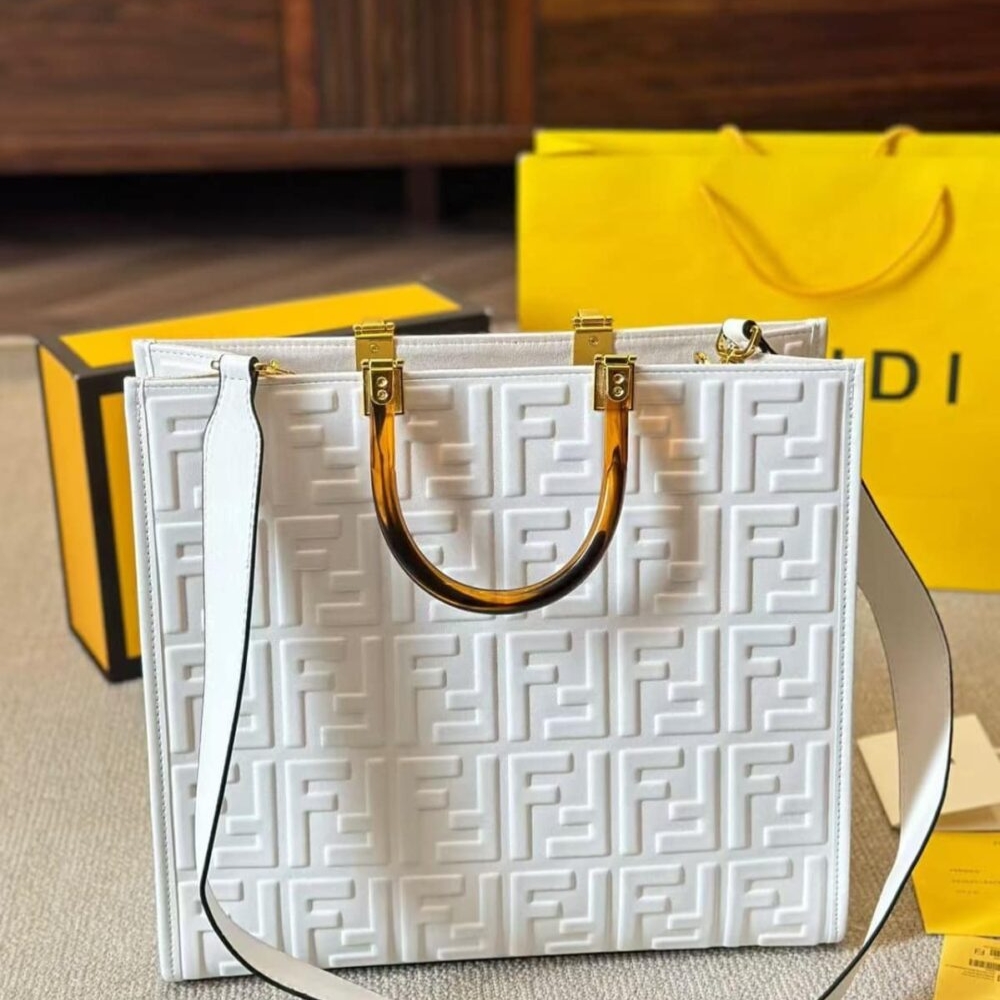 Fendi Sunshine Medium Bag White 13.8 Inches 8BH386AMCVF0QVL