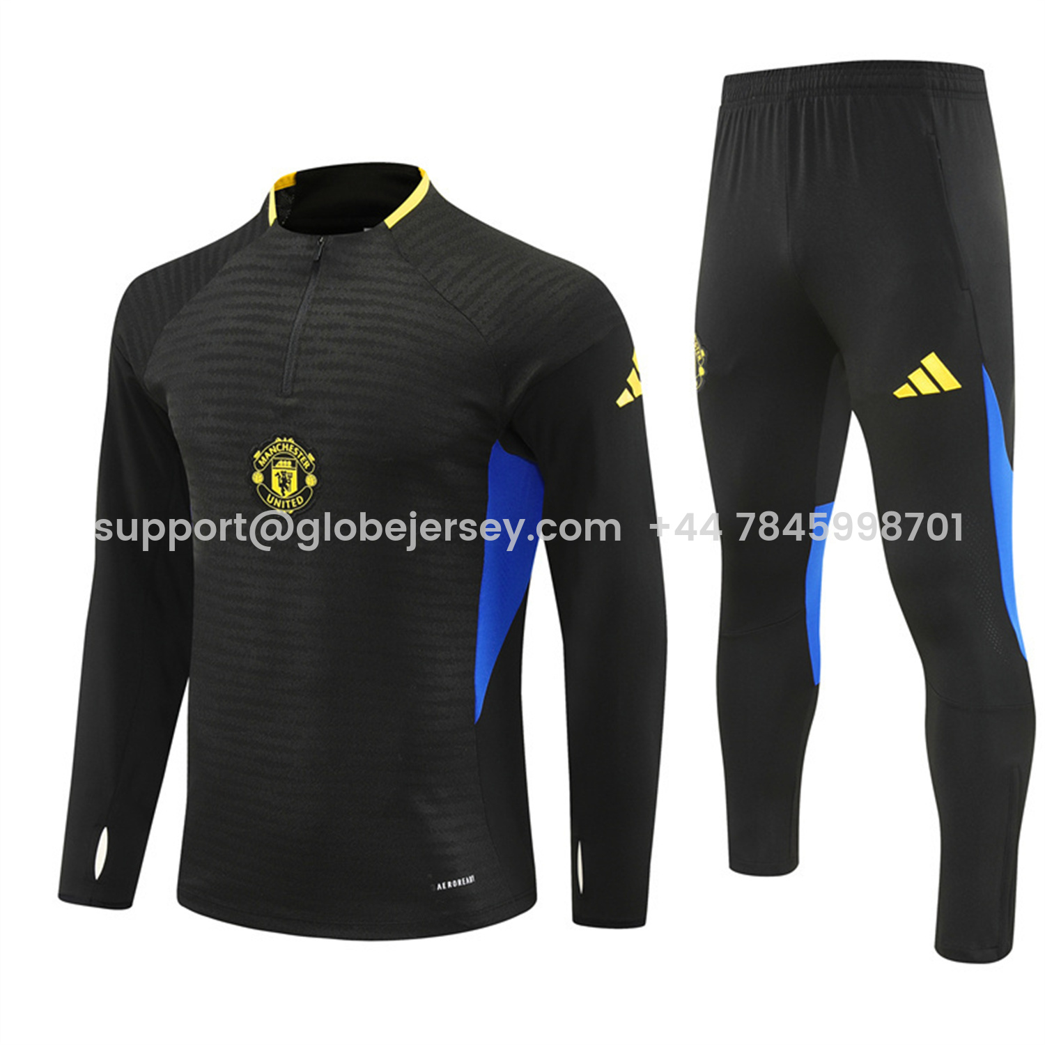Manchester United 25-26 Long Sleeve Training Set - Black Top & Black Pants