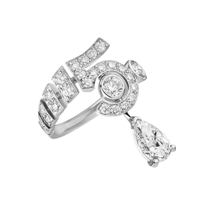 N??5 Drop White Gold Ring