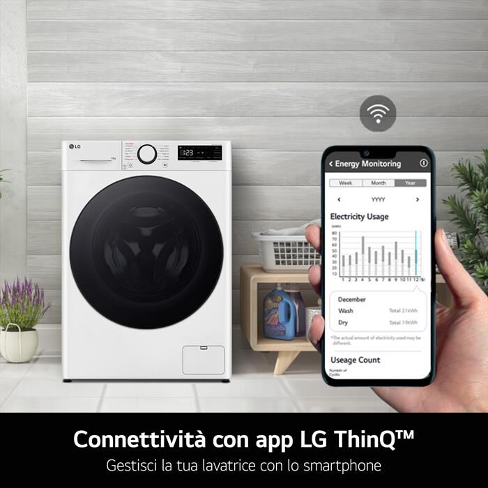 LG - Lavatrice AI DD R9 F4R9009TPWC 9kg Classe A-Bianca