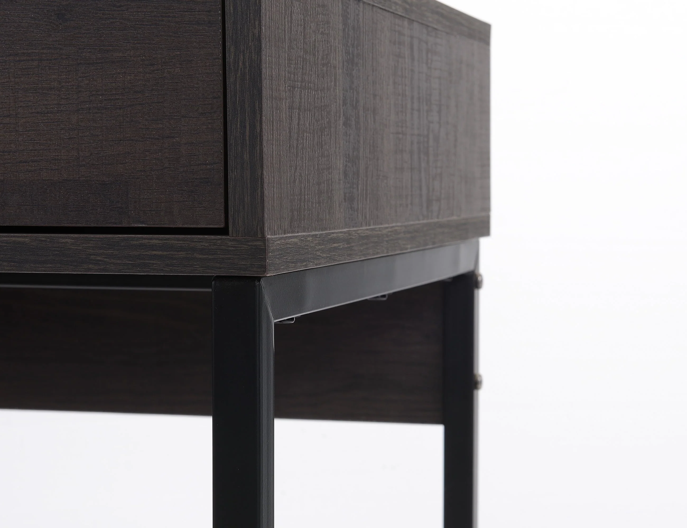 Mainstays Wood & Metal Writing Desk with 1 Drawer and 1 Door for Teens Adult, 29.92in, Espresso Finish.