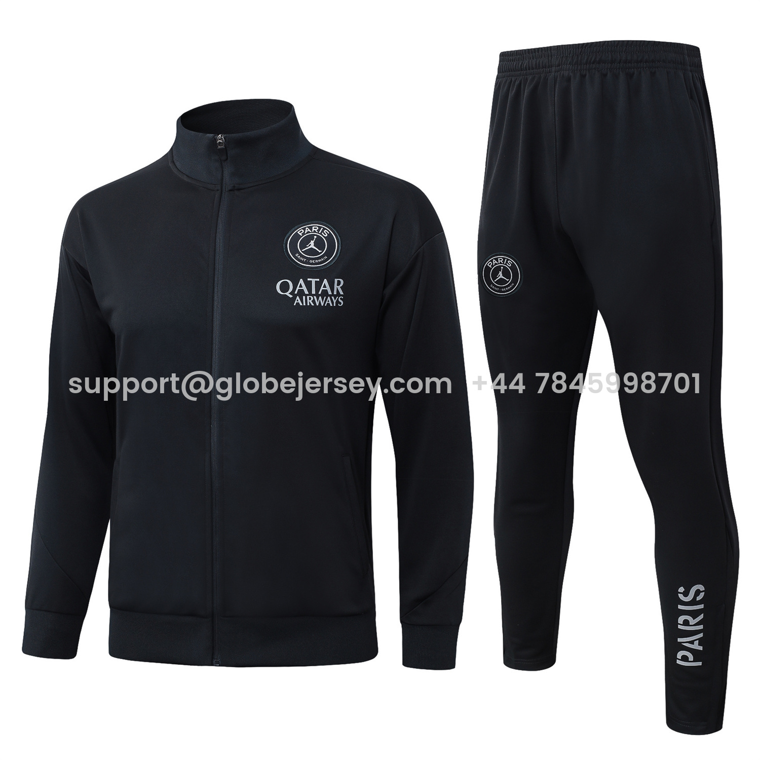 Paris Saint-Germain PSG 25-26 Jacket Training Tracksuit - Pure Black top & Pants