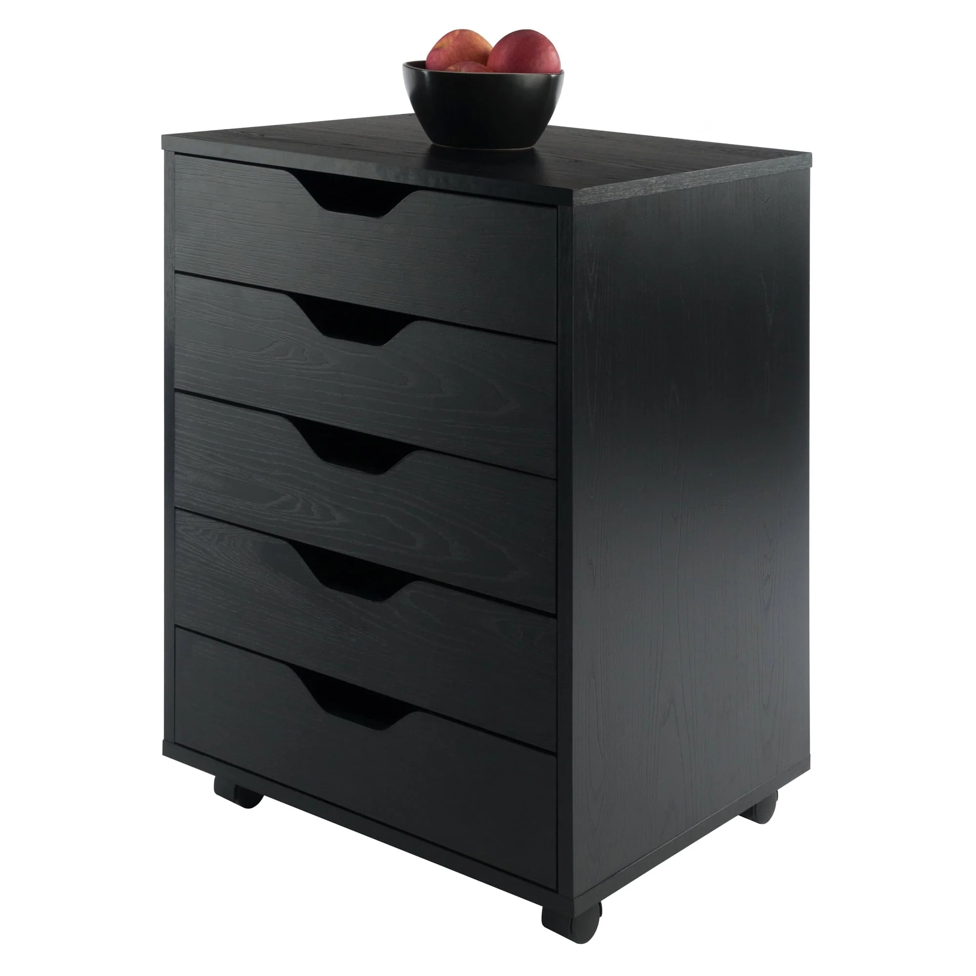 Winsome Wood Halifax 5-Drawer Mobile Cabinet, Black Finish