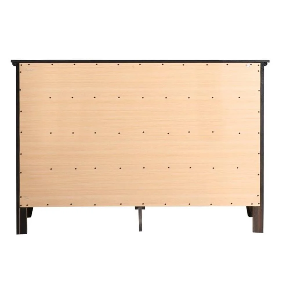 Home Square 2-Piece Set with Full Panel Bed and 8-Drawer Dresser in Black