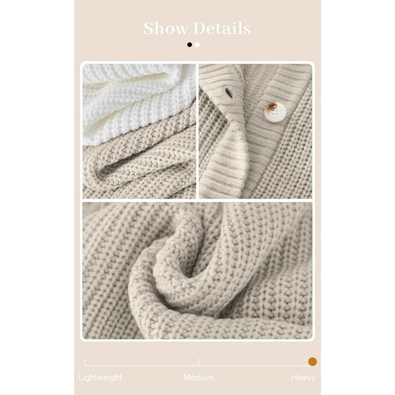 Women's Chunky Knit Open Front Sweater Crewneck