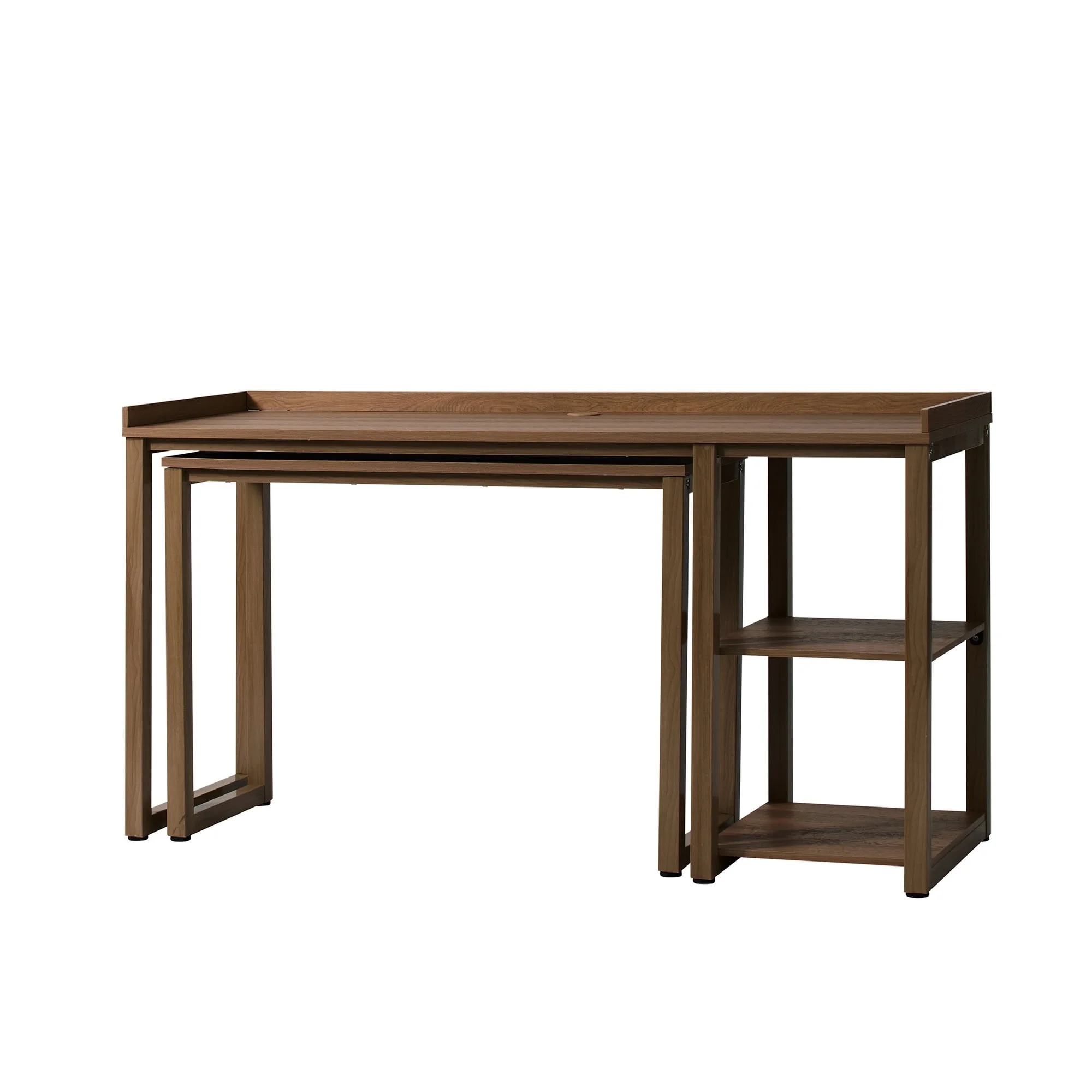 Better Homes & Gardens Ezra Modular L Desk with 2-Cube Storage, Walnut Finish