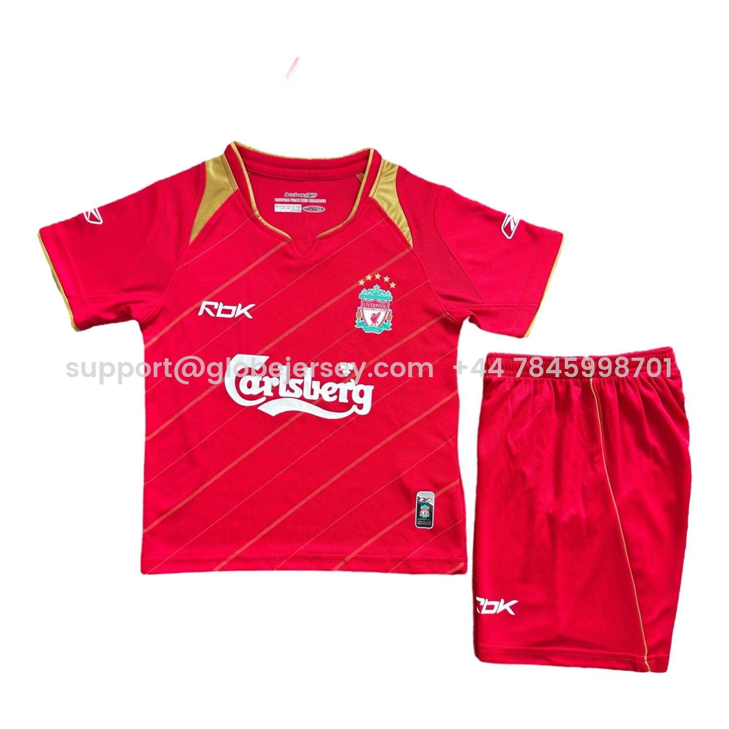 Retro Liver.pool 2005-06 European Home Kids Kit