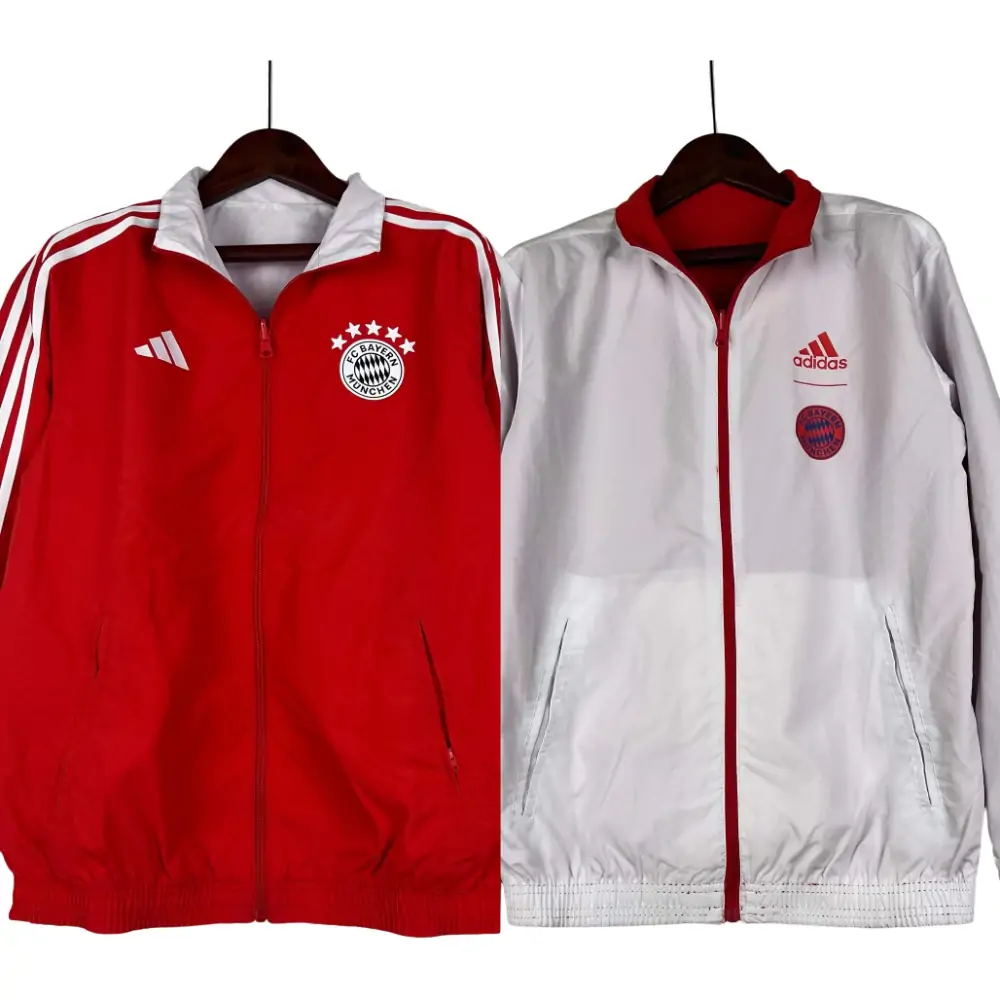 2023-2024 Bayern Munich Reversible Windbreaker (Red-white)Soccer Jersey 1:1 Thai Quality