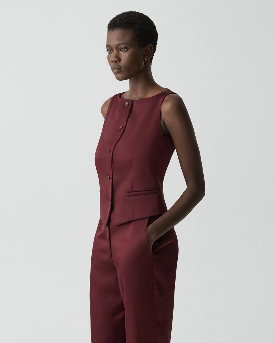 Boatneck Vest in Satin