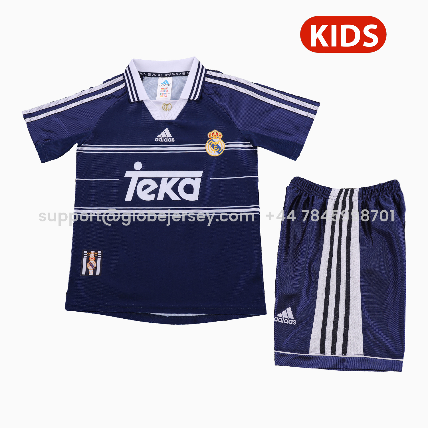 Retro Real Madrid 1998-99 Away Kids Kit