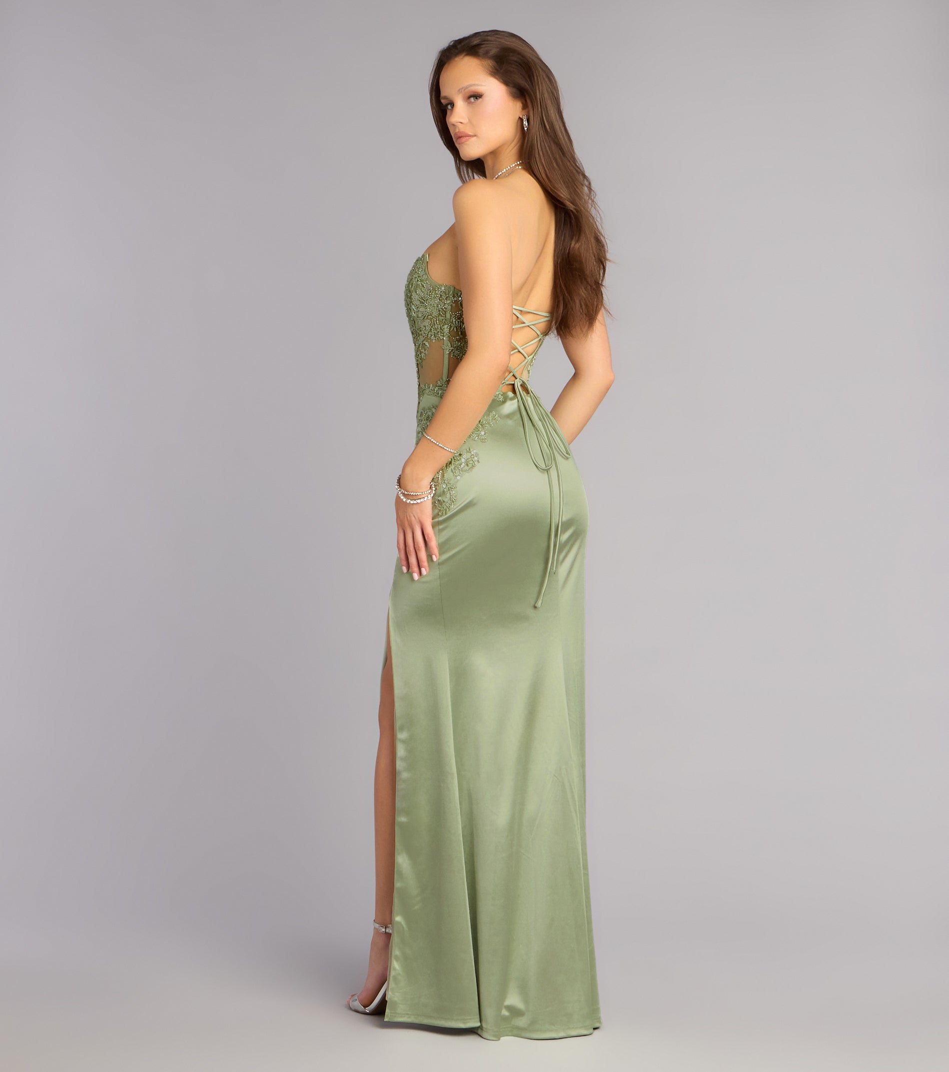 Regal Satin Corset Mermaid Formal Dress