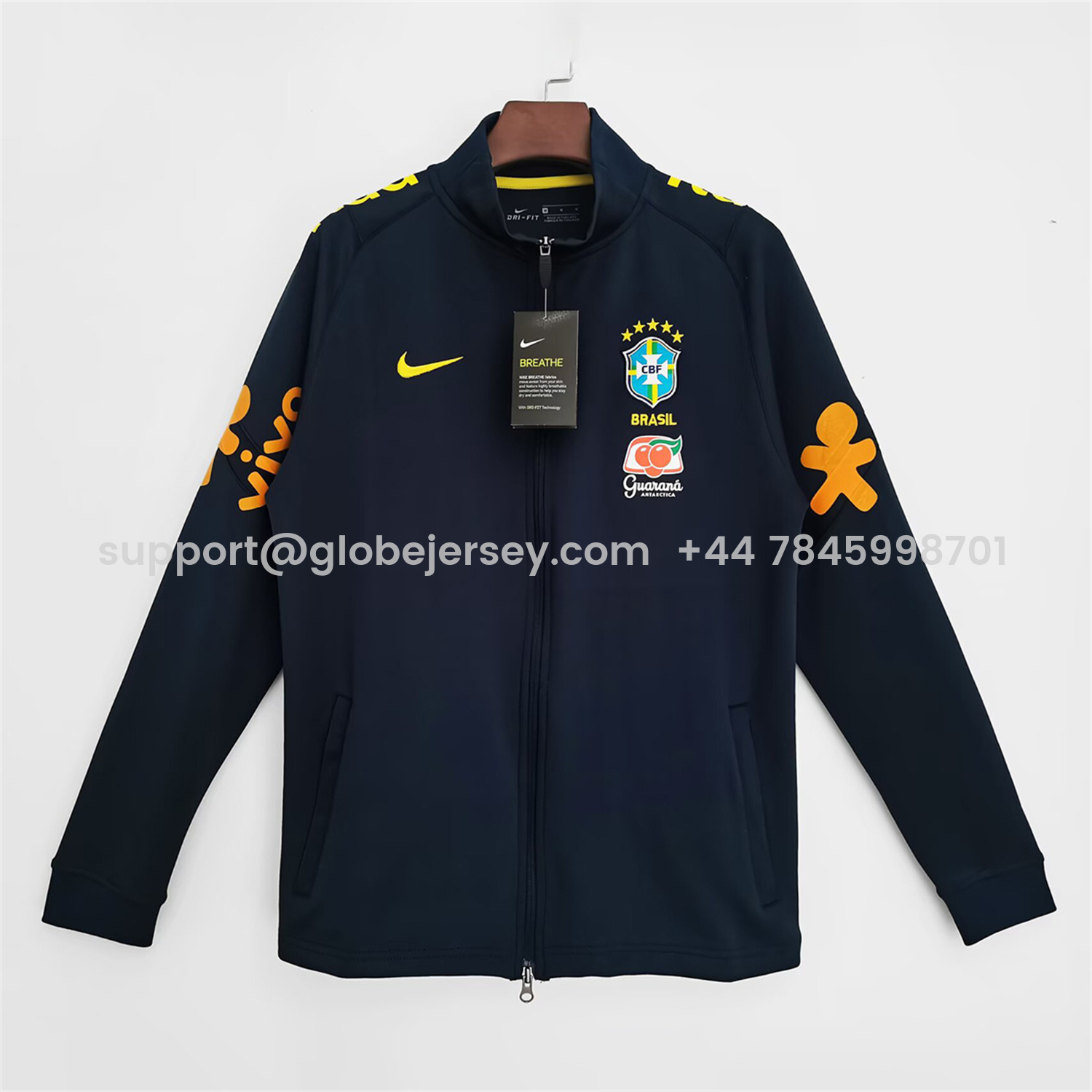 Retro Brazil 2022 Dark Blue Windbreaker