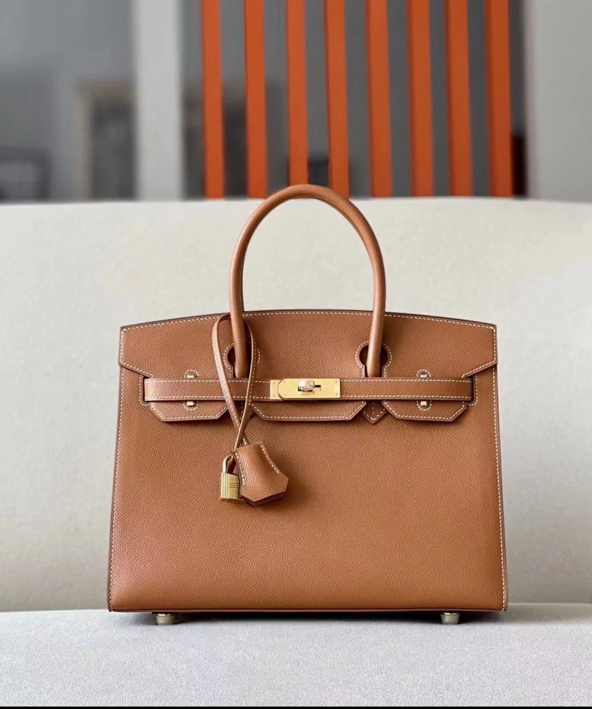 Hermès Birkin 25-30 Brown EPSON Leather Custom
