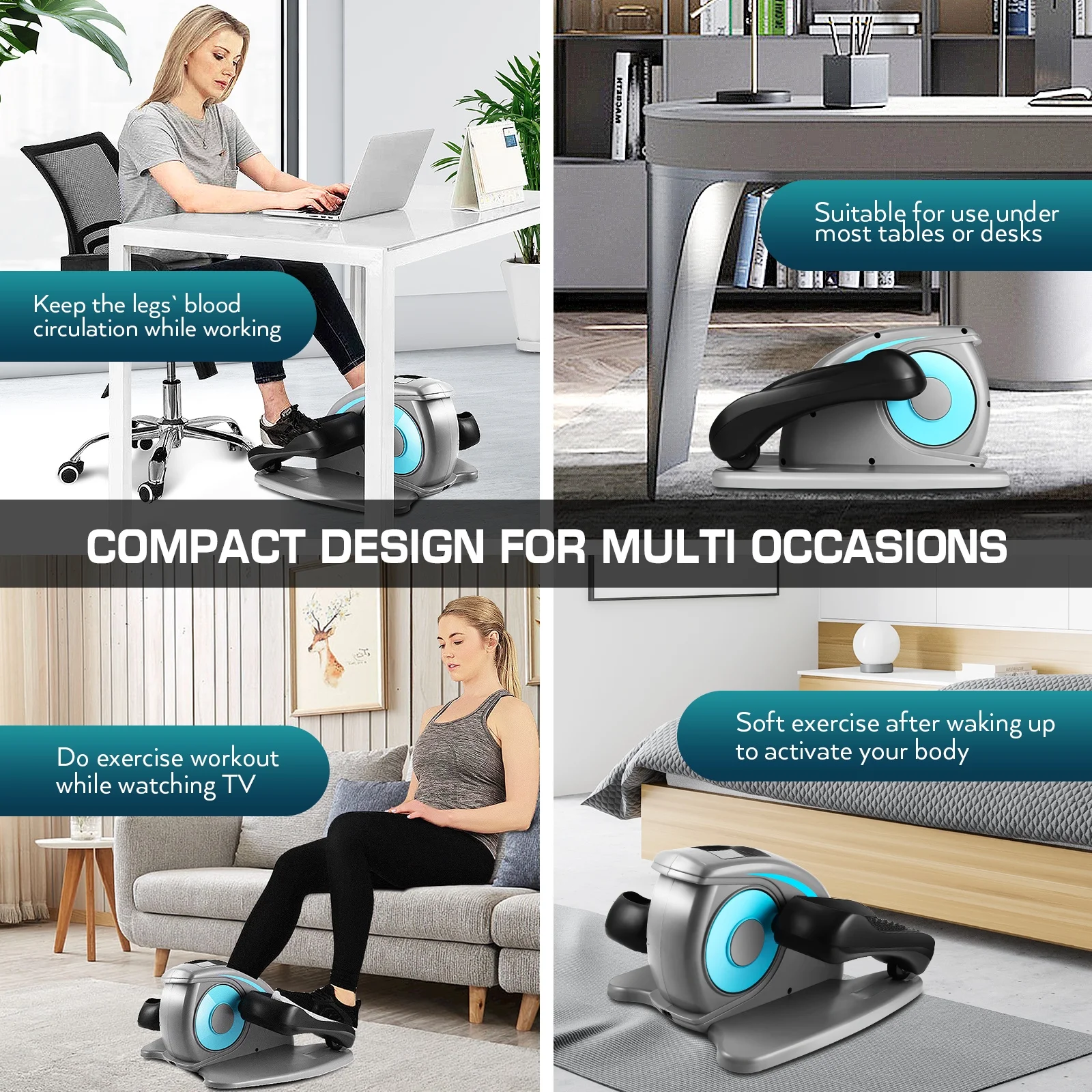 Elliptical Machine, Under Desk Elliptical with Remote Control, Quiet Home Ellipse Exerciser for Seniors