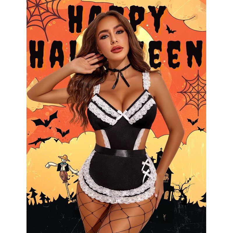 Women's Lingerie Sets Lace V Neck Teddy Babydoll