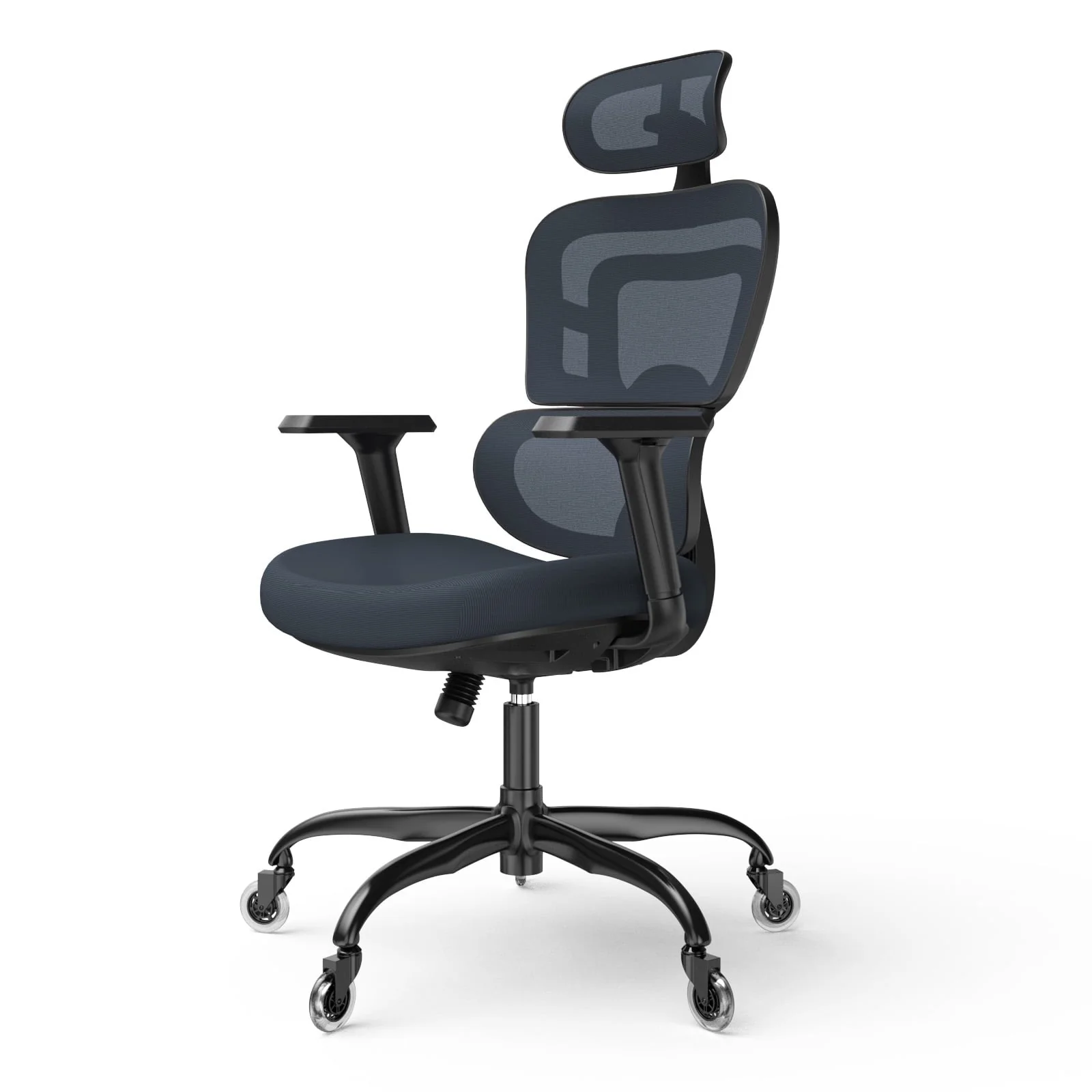 Lioncin Ergonomic Office Chair, Breathable Mesh Desk Chair, Lumbar Support Computer Chair with Wheels and 3D Adjustable Armrest, Swivel Task Chair,Dark Gray