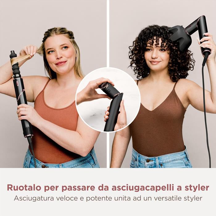 SHARK - STYLER ASCIUGACAPELLI FLEXSTYLE COMPLETE SET-Nero e Rosa Gold