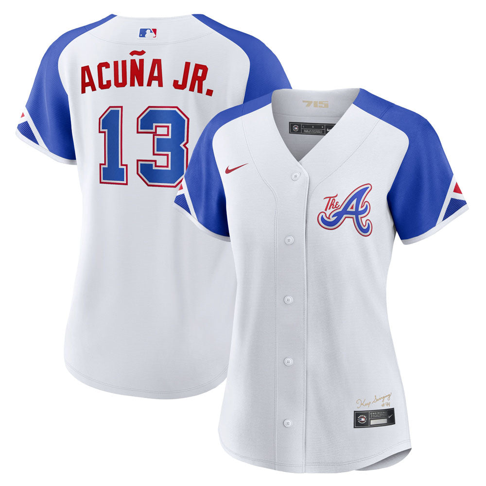 Women's Atlanta Braves Ronald Acuña Jr. 2023 City Connect Replica Jersey - White