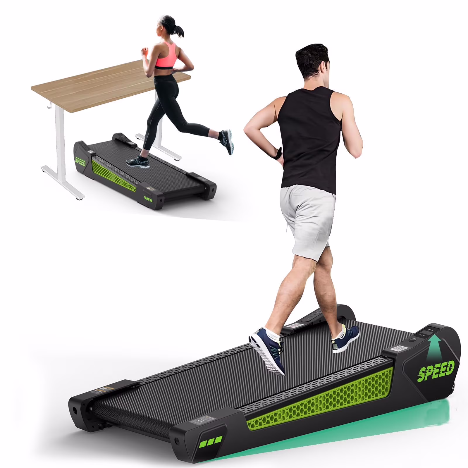 [TREADMILL CLEARANCE] FYC 2.5HP Folding Treadmill with Adjustable Height Desk & Incline - Compact Electric Treadmill Bluetooth Speaker for Running Walking Foldable Portable  (Silver)