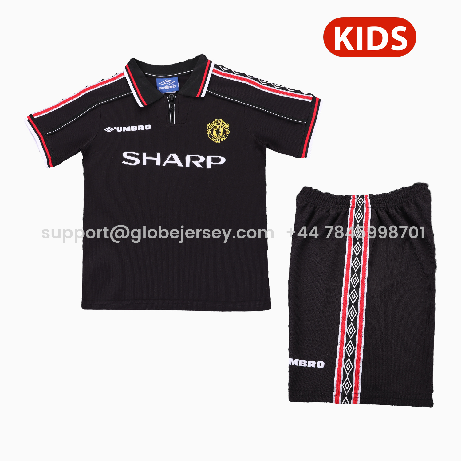 Retro Manchester United 1998-99 Away Kids Kit