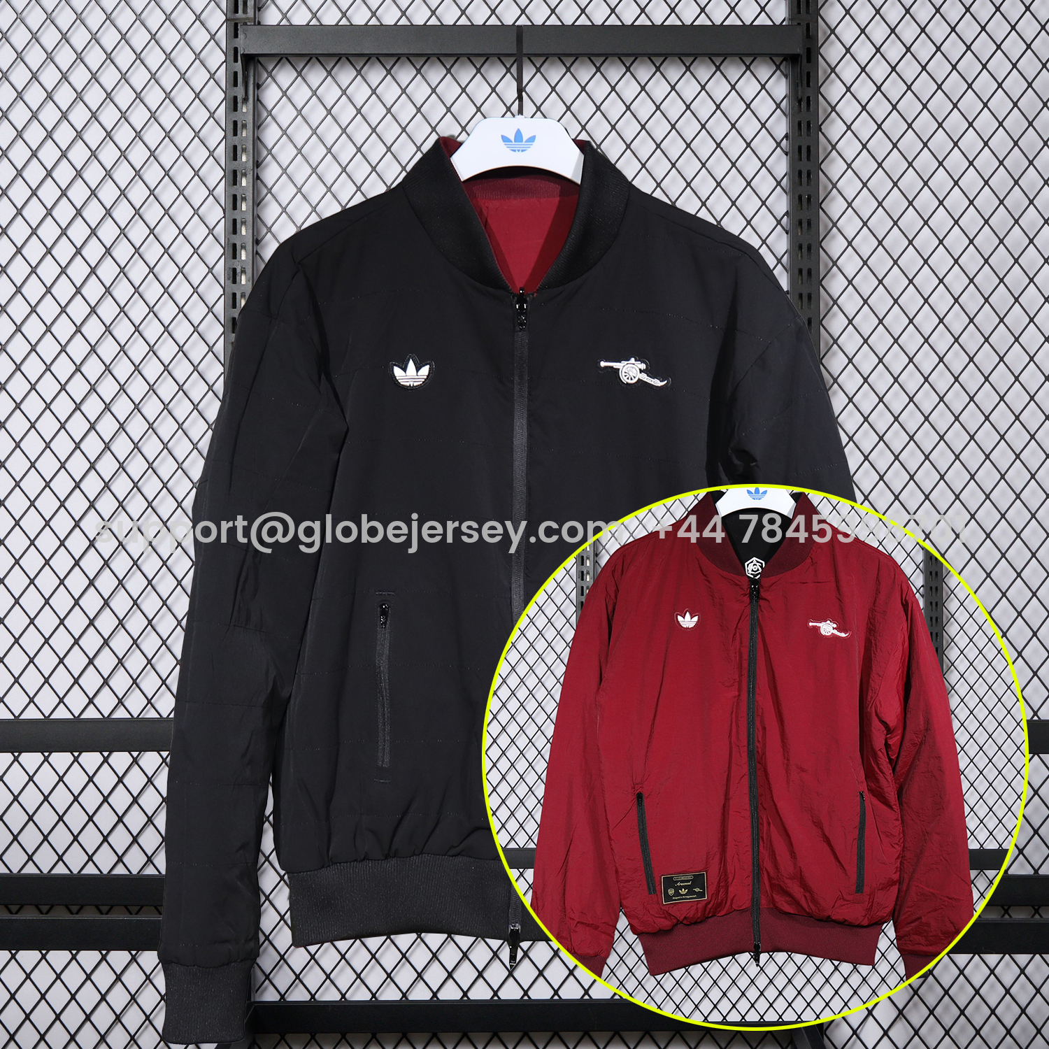 Arsenal 25-26 Double Sided Reversible Windbreaker - Black & Red