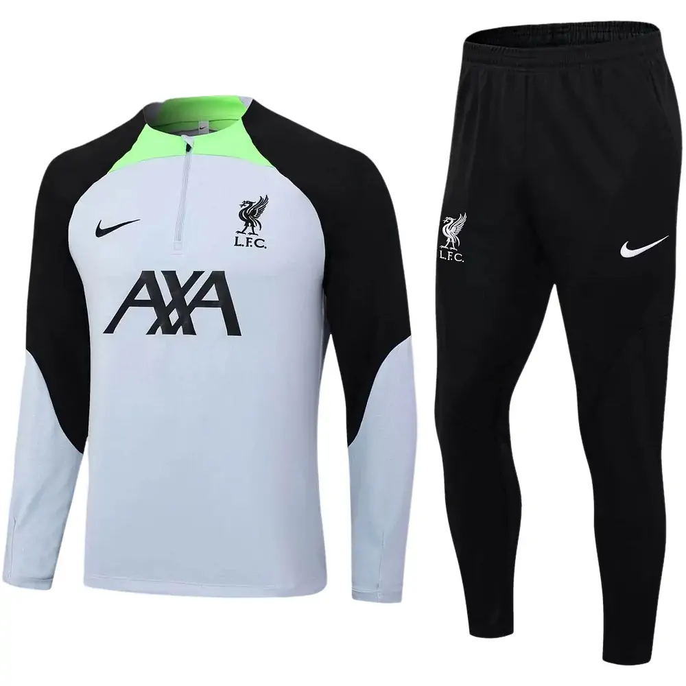 2023/2024 Liverpool Half-Pull Training Suit Grey Jersey 1:1 Thai Quality Set